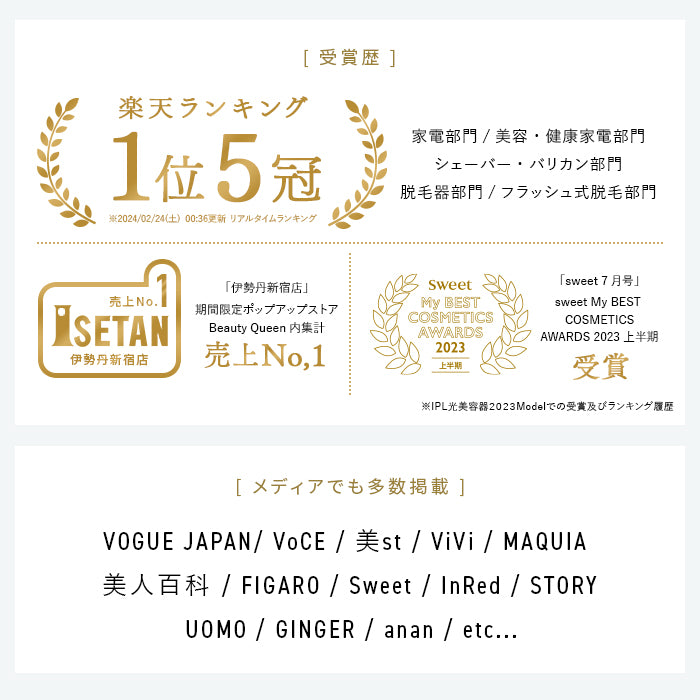 STELLA BEAUTE / ステラボーテ IPL&LED光美容器(脱毛&美顔器)【カラー:2色あり】