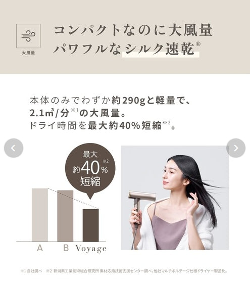 KINUJO　Hair Dryer Voyage　＜海外対応＞　キヌージョヘアドライヤーボヤージュ