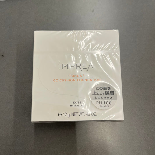 【現品限り‼/アウトレット】iMPREA / インプレア　トーンアップCCクッションファンデーション【カラー：ラベンダー PU100】　<12g>